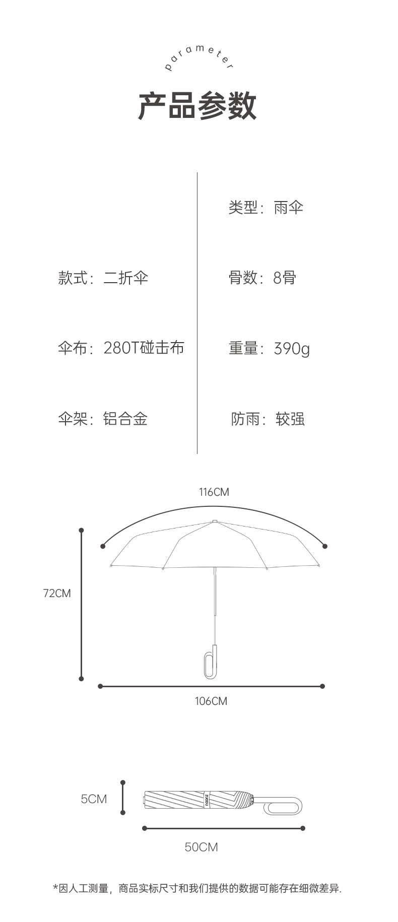 折疊傘尺寸